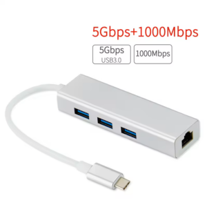 Hub USB-C vers 3xUSB 3.0 + RJ45